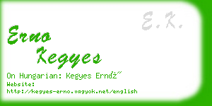 erno kegyes business card